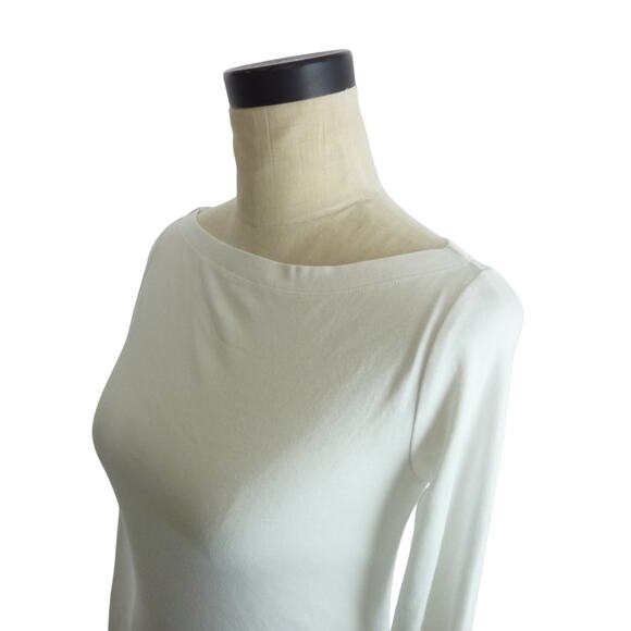 Gap White Boat Neck Long Sleeve Shirt S Top - Picture 4 of 6